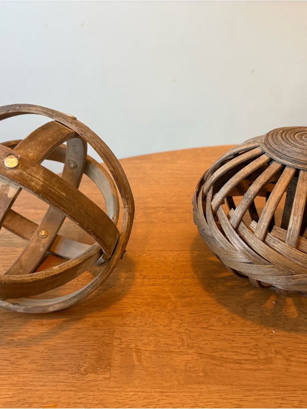 Rustic Brown Woven Decorative Orb - Home Accents